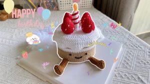 Len handmade thủ công hình bánh gato