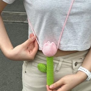 giỏ hoa len handmade