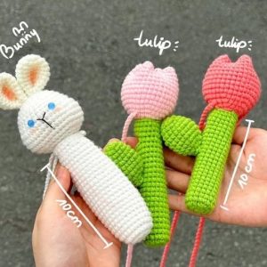 giỏ hoa len handmade