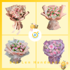 Bó hoa len tone hồng