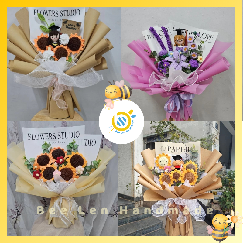 Bó hoa len tốt nghiệp nhiều kiểu