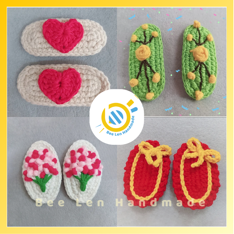 Cặp tóc len handmade