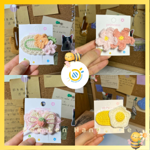 Kẹp tóc hoa len nhiều kiểu