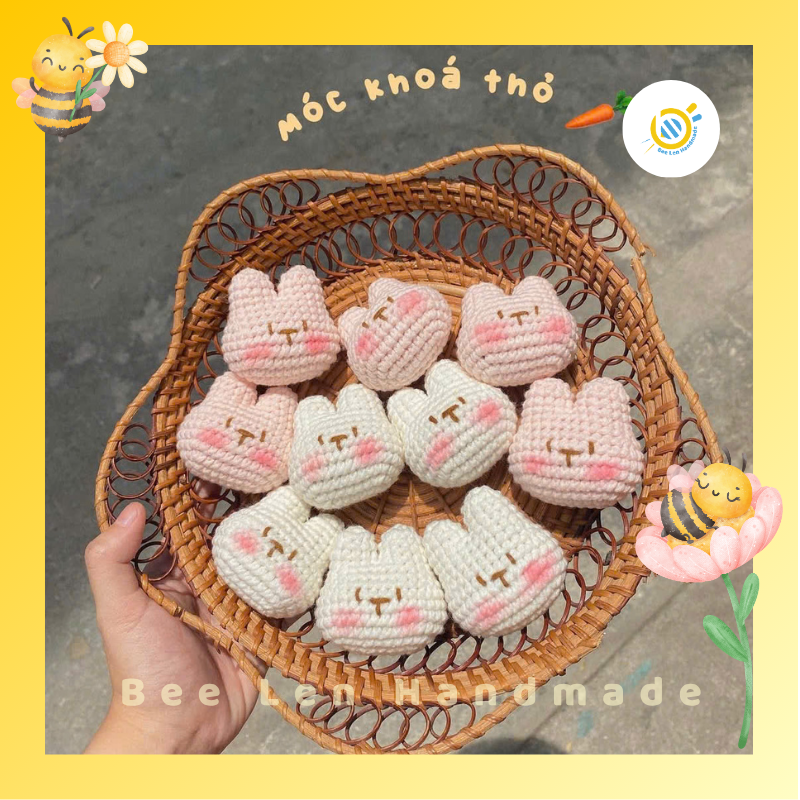 Móc khóa len handmade hình thỏ