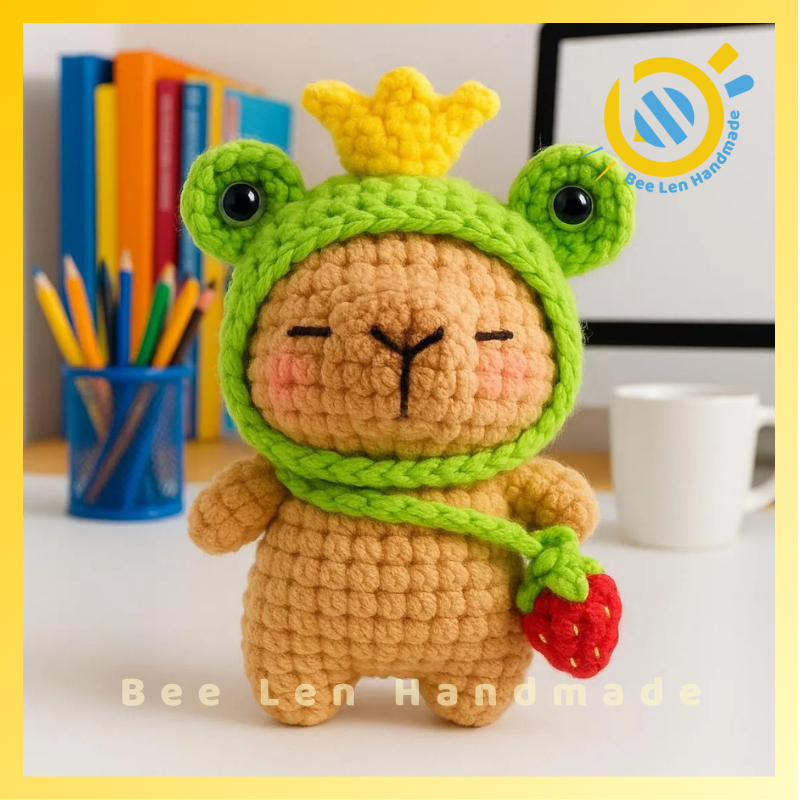 Mẫu móc khóa len đẹp hình capybara