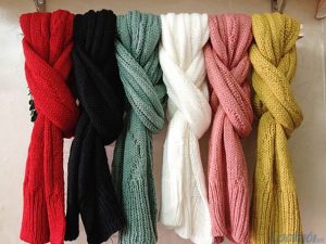 Cách đan khăn len nữ độc đáo