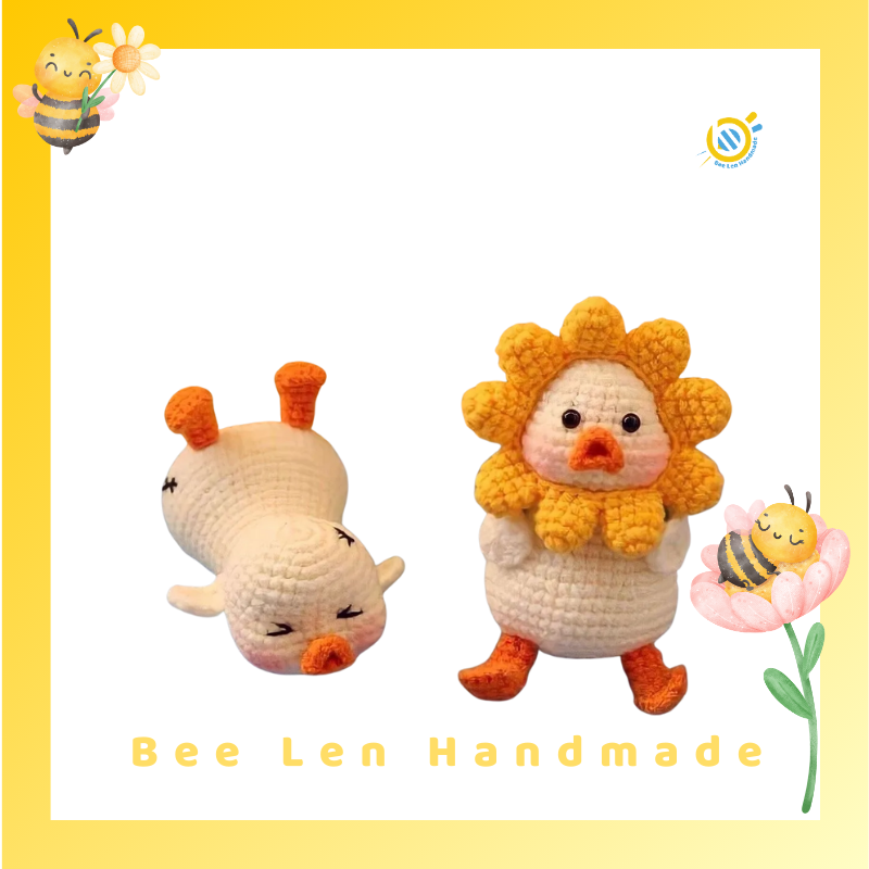 Cách đan len hình con vật bé vịt siêu dễ thương chu mỏ